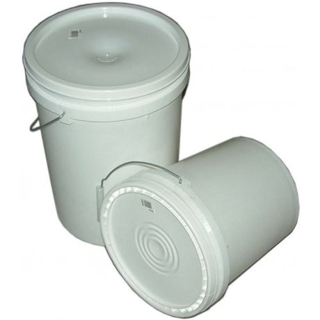 Durable 10L plastic bucket with lid, made from food-grade polypropylene, featuring a sturdy handle for easy transport.