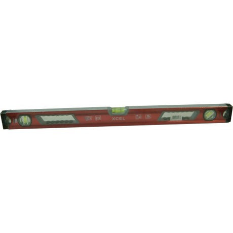 Aluminium Levels Xcel Prolevel Red #2013, 800mm, featuring durable aluminium construction and easy-to-read vials for precise leveling.