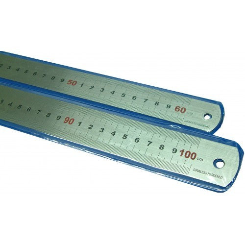 Stainless steel 1000mm metric ruler, durable with clear markings for precise measurements in various projects.
