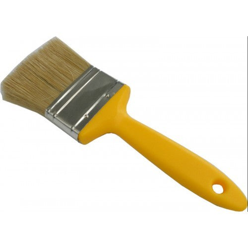 Premium 63mm hog bristle paint brush from NZ, ideal for professionals, featuring a durable, solvent-resistant handle.