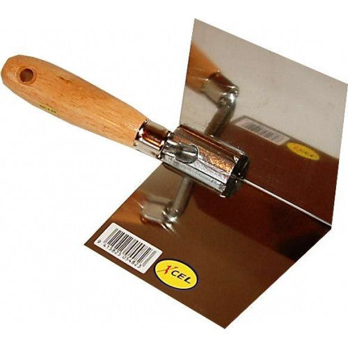 Drywall Inside Corner Trowel #6200 with steel blade and wooden handle for smooth inside corner finishing.