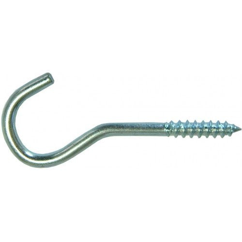 Stainless steel screw hooks measuring 3-7/8" for durable hanging, ideal for indoor/outdoor use, easy installation, rust-resistant.