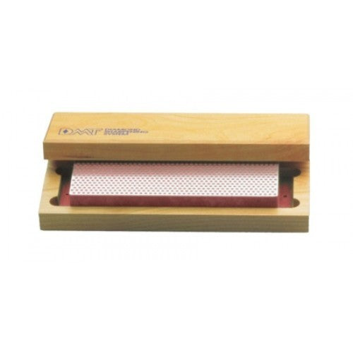 Diamond Whetstone Bench 8" with hardwood case; fine surface for versatile sharpening of knives and tools, no oil needed.