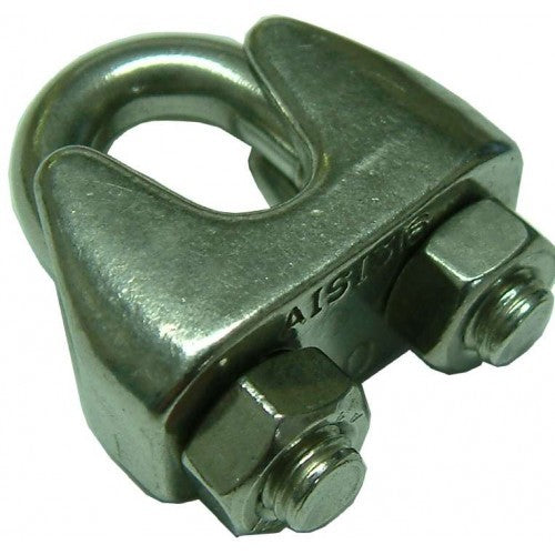 Stainless steel Wire Rope Grip S/Steel S261 4mm, designed for secure fastening in marine, industrial, and construction use.