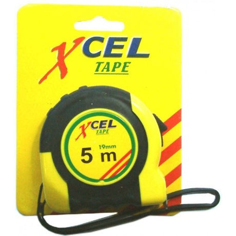 Durable Xcel tape measure with 3m length, metric/imperial markings, and ergonomic ABS case for easy handling.