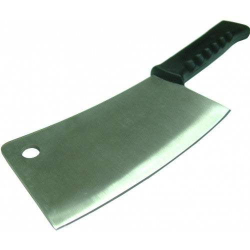 Ergonomic 200mm meat cleaver with a sturdy blade and poly handle, perfect for cutting through tough meats and bones.