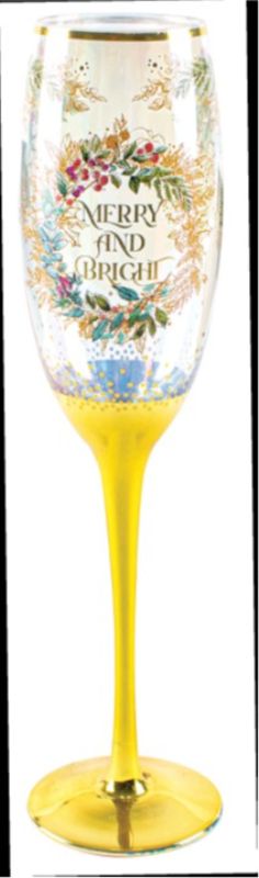 Elegant champagne glass with a festive design, perfect for toasting at celebrations and special moments.