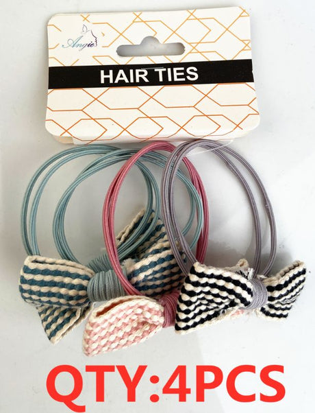 Vibrant 4-piece hair ties set in 12 packs, perfect for stylish updos and ponytails without damaging hair.