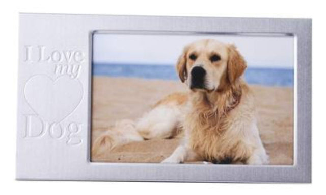 "I Love my Dog" photo frame (6 x 4") displaying cherished pet photos, perfect for dog lovers and home decor.