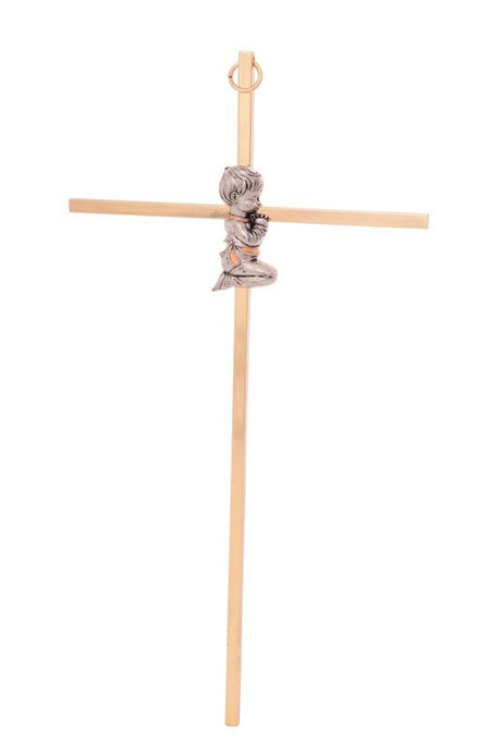 Gold Boy Wall Cross (25cm) with elegant gold finish, perfect for home decor and symbolizing faith and love.