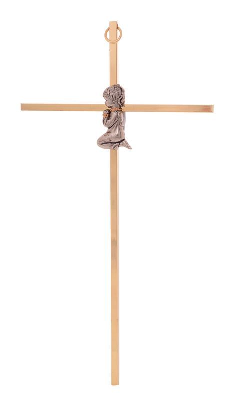 Elegant 25cm gold wall cross, combining modern design with spiritual significance, perfect for home decor and gifts.