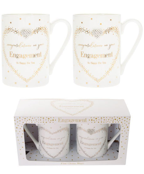 Engagement Mug Set - Mad Dots features whimsical polka dots, perfect for couples celebrating love and commitment.