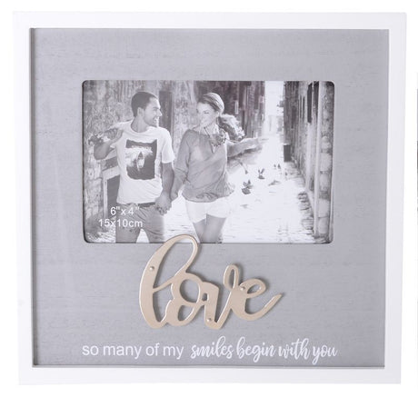 Elegant 15cm photo frame for cherished memories, perfect for love-themed displays and home decor accents.