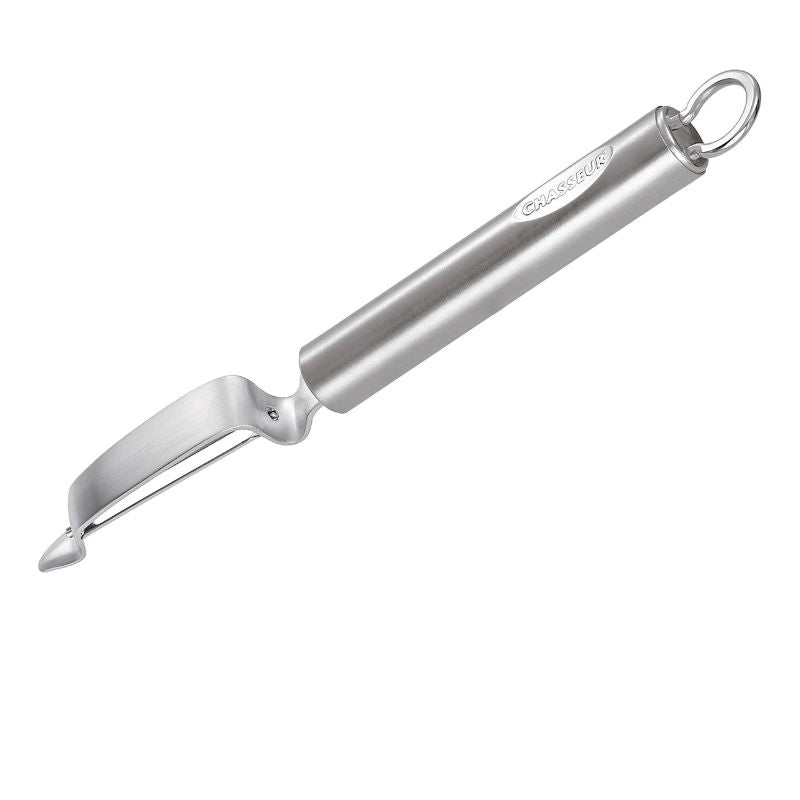 Sleek stainless steel Swivel Peeler by Chasseur, designed for effortless peeling with an ergonomic handle, dishwasher safe.