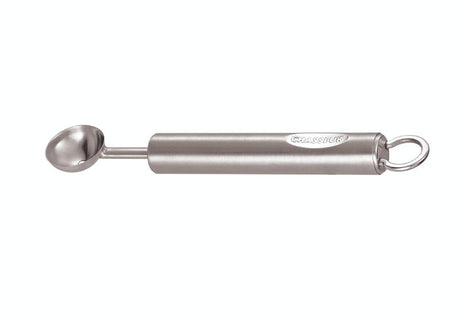 Stainless steel Chasseur Melon Baller with a stylish handle, perfect for creating fruit salads and garnishing desserts.