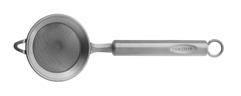 Chasseur 7cm stainless steel tea strainer with elegant handle, perfect for loose leaf and herbal teas, dishwasher safe.