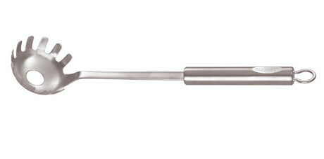 Elegant stainless steel spaghetti server by Chasseur with an easy-grip handle, designed for effortless pasta serving.