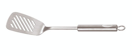 Chasseur Slotted Turner: Elegant stainless steel turner for flipping, draining, and effortless cooking; dishwasher safe and ergonomic.