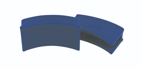 Blue pot handle holders designed for Chasseur cast iron cookware, ensuring a secure grip and heat resistance while cooking.