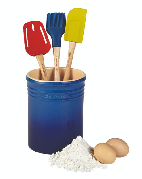 Stylish blue utensil jar, 17cm, perfect for organizing kitchen tools and adding color to your countertop.