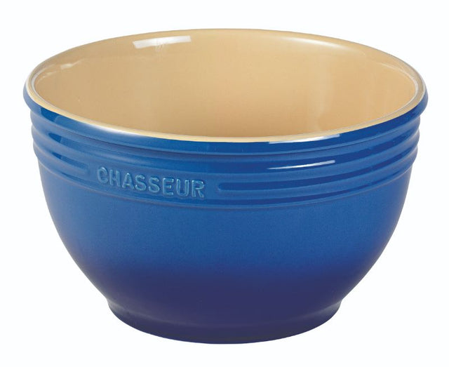 Small 2.2L blue mixing bowl designed for versatile cooking and baking, oven safe up to 220°C and dishwasher friendly.