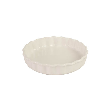 Antique Cream 26cm flan dish from Chasseur, crafted in stoneware, perfect for baking and serving quiches, pies, and flans.