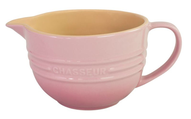 Chasseur 1.5L Mixing Jug in Cherry Blossom, ideal for cooking, baking, and mess-free pouring, crafted from durable stoneware.