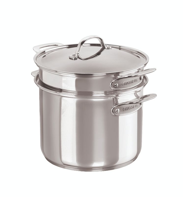 Multi Pot Set - Chasseur Maison: 24cm stainless steel cookware with aluminum base, designed for versatile, even cooking.