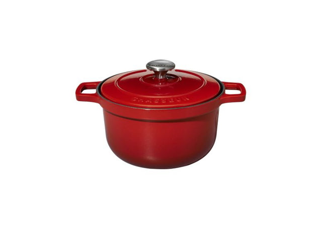 Chasseur 16cm/1.5L rice casserole in Inferno Red, hand-crafted cast iron, ideal for rice, stews, and oven baking.