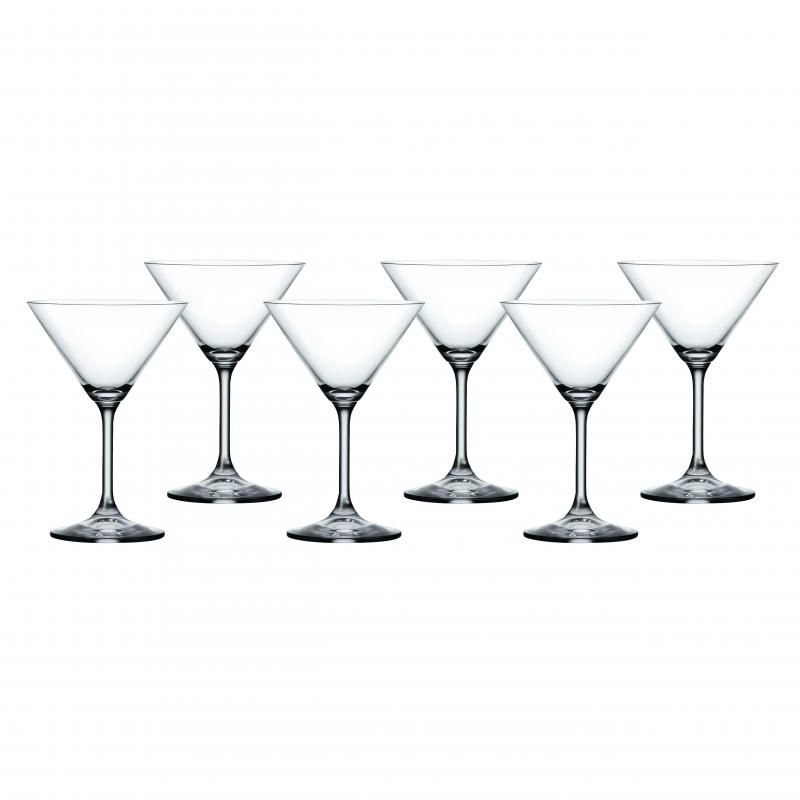 Set of 6 Bohemia Lara martini glasses, 210ml, crafted from lead-free crystal for elegant cocktail serving.