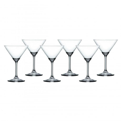 Set of 6 Bohemia Lara martini glasses, 210ml, crafted from lead-free crystal for elegant cocktail serving.