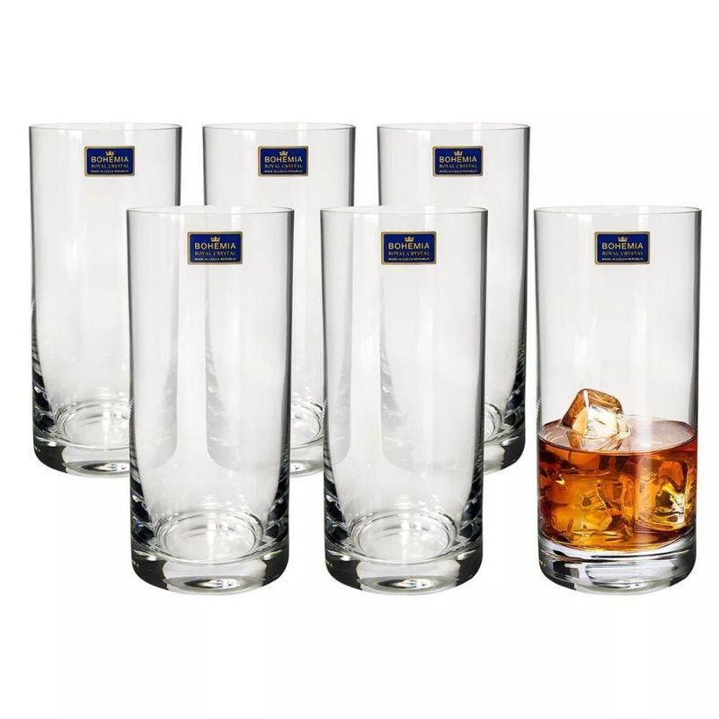 Set of 6 elegant Bohemia Barline high ball glasses, 470ml each, crafted from crystal for cocktails and refreshments.