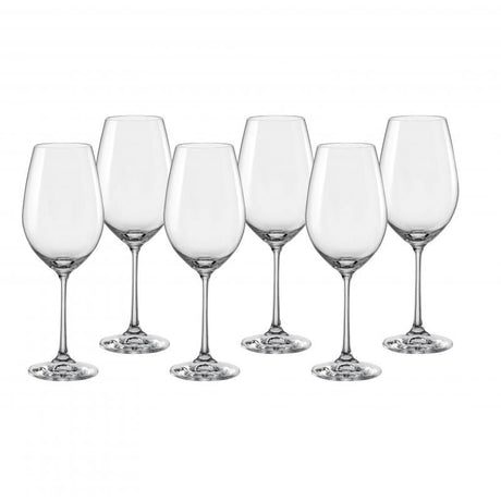 Set of 6 Bohemia Viola 350ml red wine glasses, crafted from lead-free crystal for enhancing wine flavor and aroma.