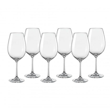 Elegant Bohemia Viola red wine glasses, set of 6, 550ml, lead-free crystal, designed for enhanced wine tasting experiences.