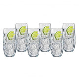 Set of 6 elegant, lead-free crystal highball glasses, 350ml, perfect for soft drinks and smoothies, with durable design.