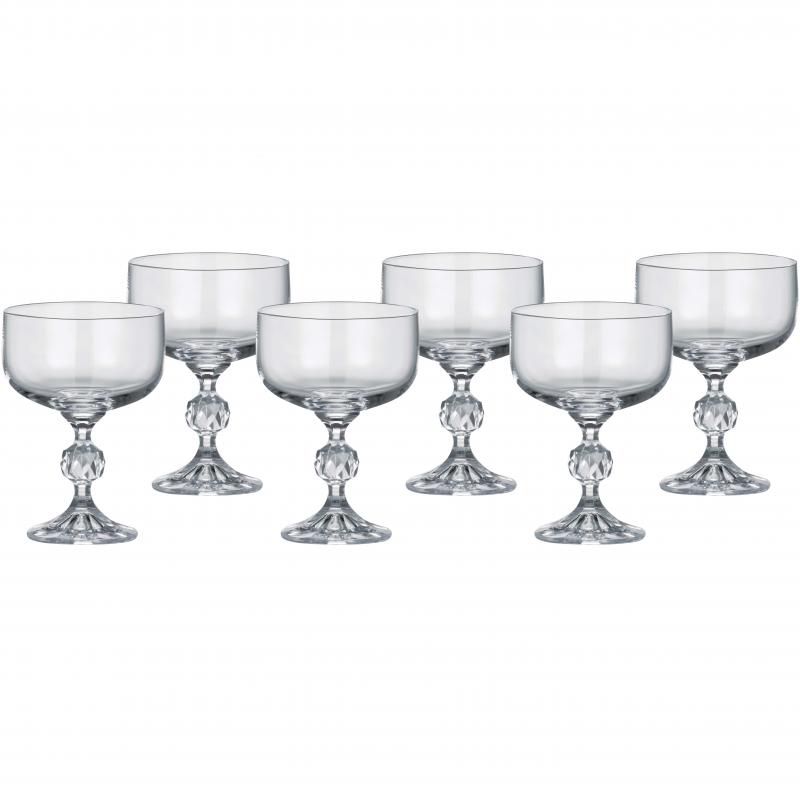 Elegant set of 6 Bohemia Claudia 200ml cocktail glasses, crafted from lead-free crystal with a diamond cut stem, ideal for any occasion.