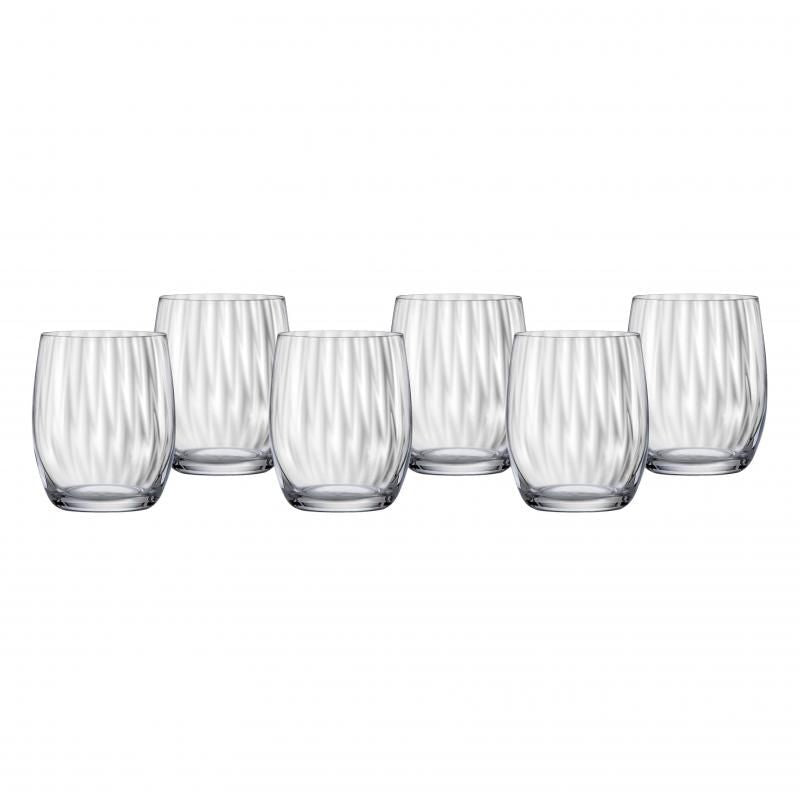 Set of 6 Bohemia Waterfall 300ml tumblers, featuring elegant crystal glass with intricate waterfall designs, perfect for cocktails.