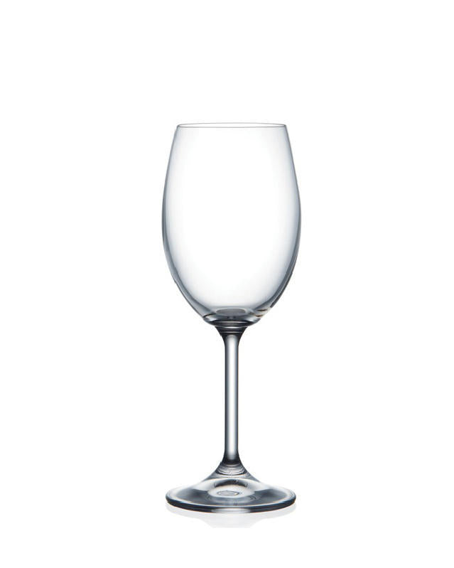 Set of 6 Bohemia Lara 250ml wine glasses in lead-free crystal, designed for enhancing wine aroma and flavor, dishwasher safe.