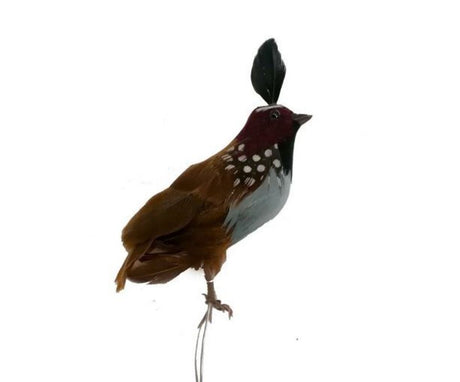 California Quail ornament, 3 inches tall, showcasing detailed craftsmanship and vibrant colors for charming home decor.