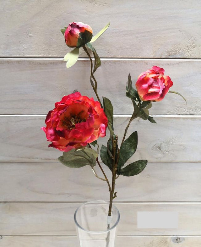 Artificial Blood Pink Peony Rose Stem, vibrant and lifelike, perfect for home decor, weddings, or elegant arrangements.