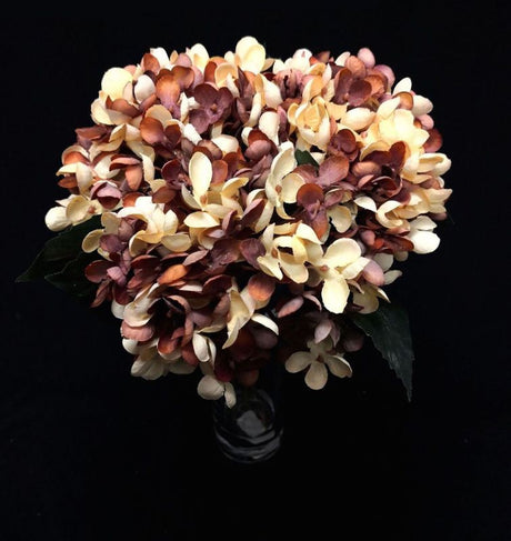 Artificial brown hydrangea bundle offering lifelike elegance for home decor, ideal for any season and low-maintenance arrangements.
