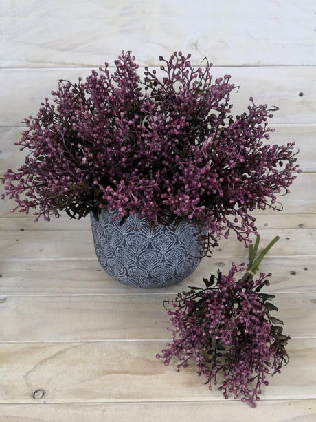 Vibrant purple artificial seed bundle for effortless decor in floral arrangements or standalone displays, maintenance-free.