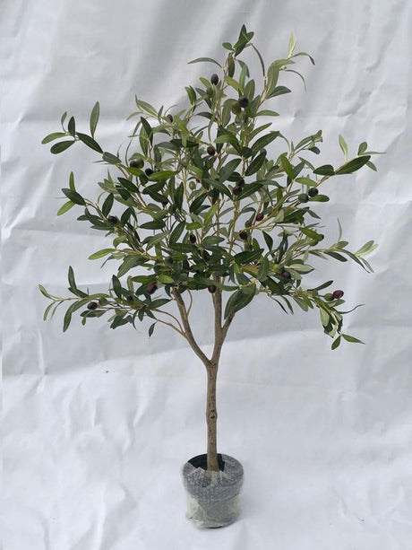 Lifelike 1.2m artificial olive tree in a pot, perfect for adding Mediterranean charm to any indoor space.
