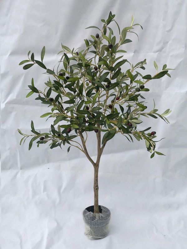 Lifelike 1.2m artificial olive tree in a pot, perfect for adding Mediterranean charm to any indoor space.