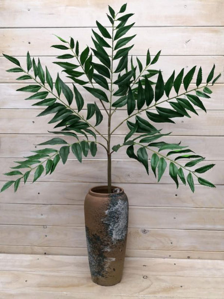 Lifelike Artificial Tree of Heaven Leaf Spray in vibrant green, perfect for enhancing decor without maintenance.