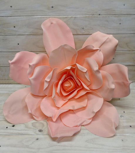 Artificial peach diamond rose head, 60cm, elegant faux flower perfect for decor and events, shimmering petals for lasting beauty.