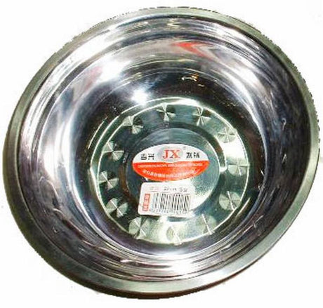 Set of 6 durable 22cm stainless steel basins, perfect for cooking, prepping, and serving food with a modern design.