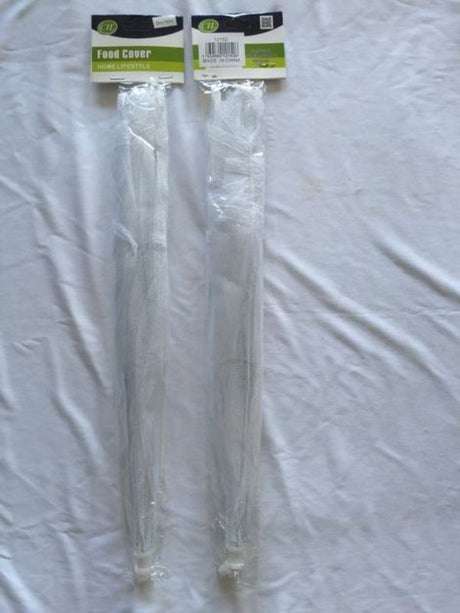 Set of 12 18" food covers in mesh, protecting dishes from insects and dust for outdoor and indoor dining.