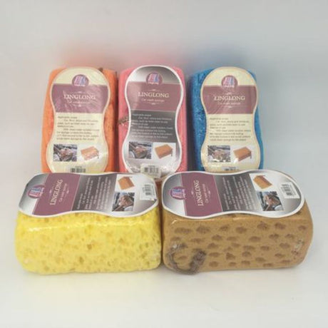 Assorted set of 12 car wash sponges, featuring soft materials and ergonomic designs for effective cleaning of various vehicles.