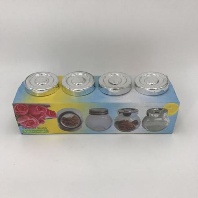 Set of 12 glass storage jar sets, each with 4 airtight jars for organizing pantry dry goods and enhancing kitchen decor.